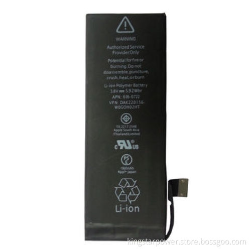 Li-polymer Internal Mobile Phone Battery for iPhone 5S 5C, APN 616-0722, 3.8V 5.92Whr